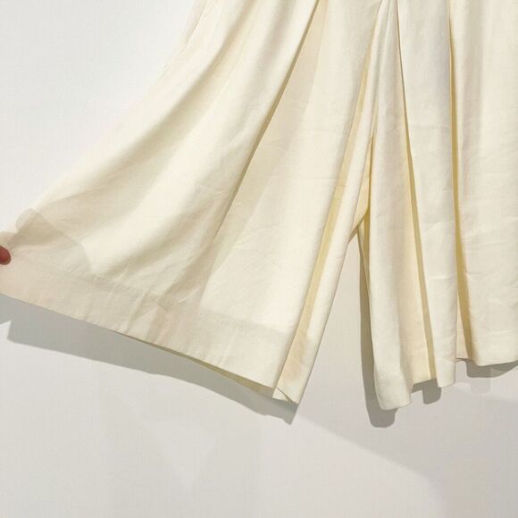 NEW Billy Reid Riding Culotte High Rise Pleated Linen Shorts Tinted White 2 - Picture 12 of 15